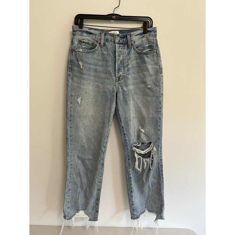 Pistola Button Fly Distressed Jeans Women’s‎ Sz 27X27 Destroyed Blue High Rise